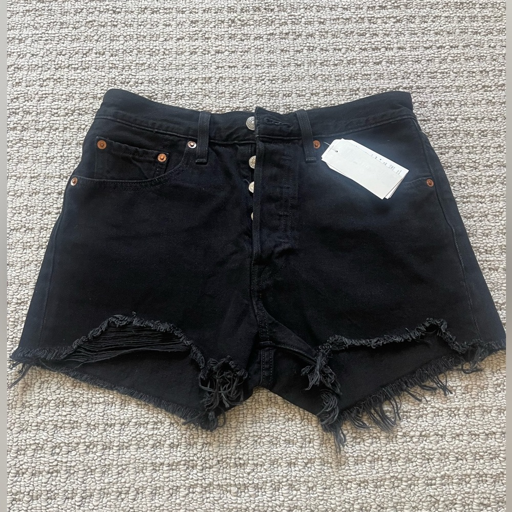 𝅺levi's Womens 501 High-Rise Button Fly Cut-off Jean Shorts Size 26 NWT